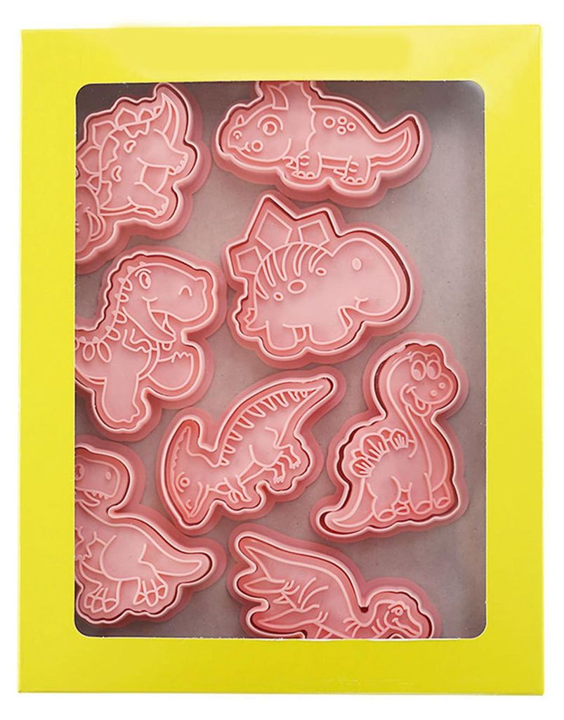 Dinosaurier-Keksform, niedlicher 3D-Tier-Backschneider aus lebensmittelechtem Kunststoff für Kekse, Kuchen, Desserts, Kunsthandwerk
