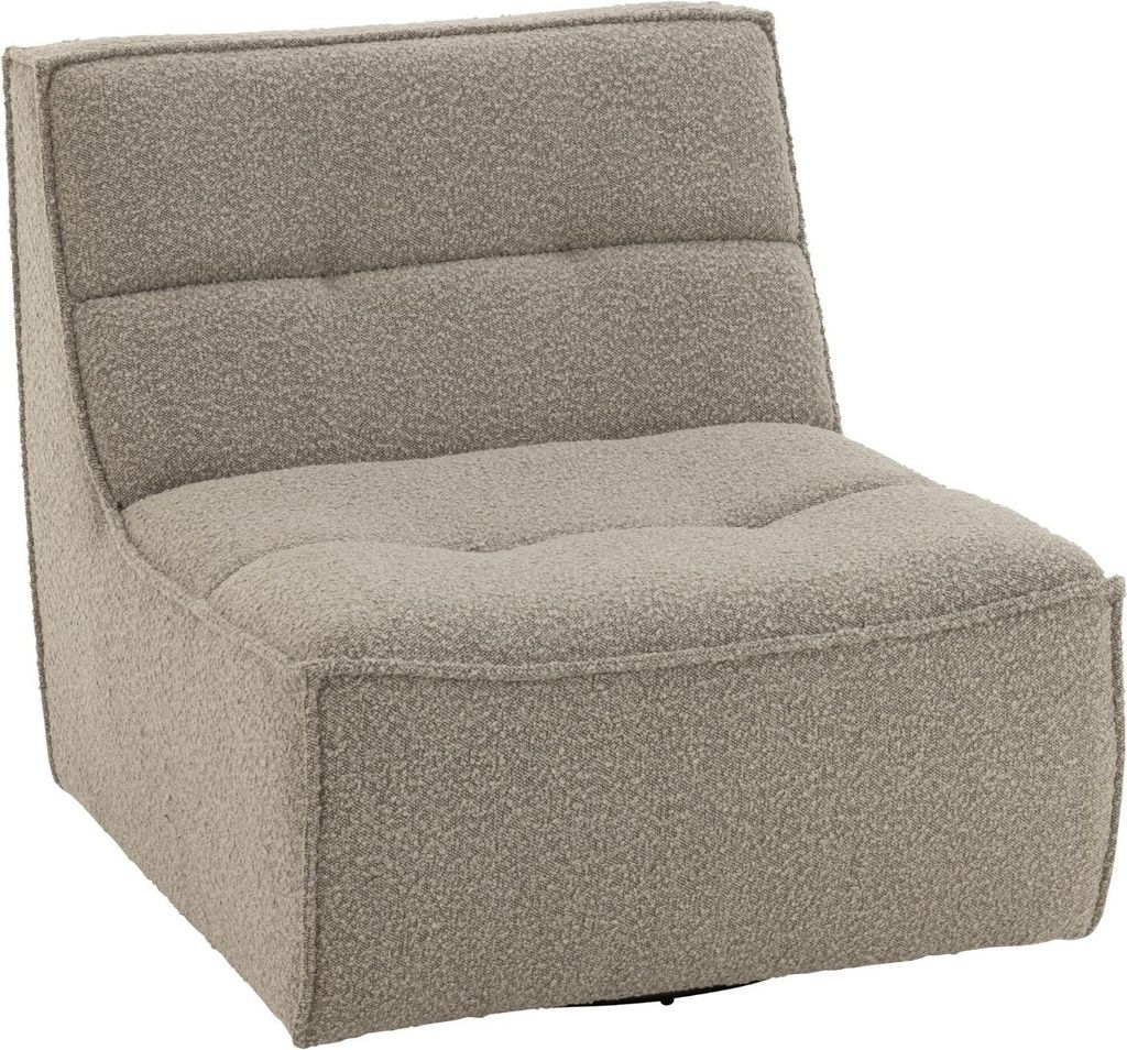 Quadratischer Drehstuhl aus Bouclé-Stoff