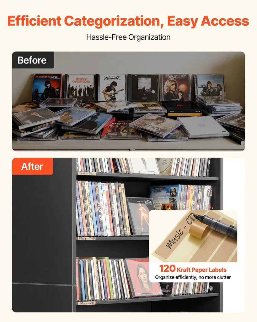 Solution gain de place : Étagère DVD compacte 7 niveaux SucceBuy - 5