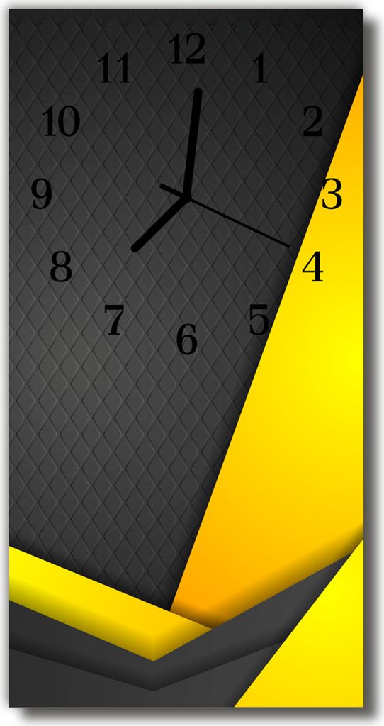 Tulup Glasuhr Wanduhr Küchenuhr Echt-Glas 30x60 Abstraktion Mehrfarbig