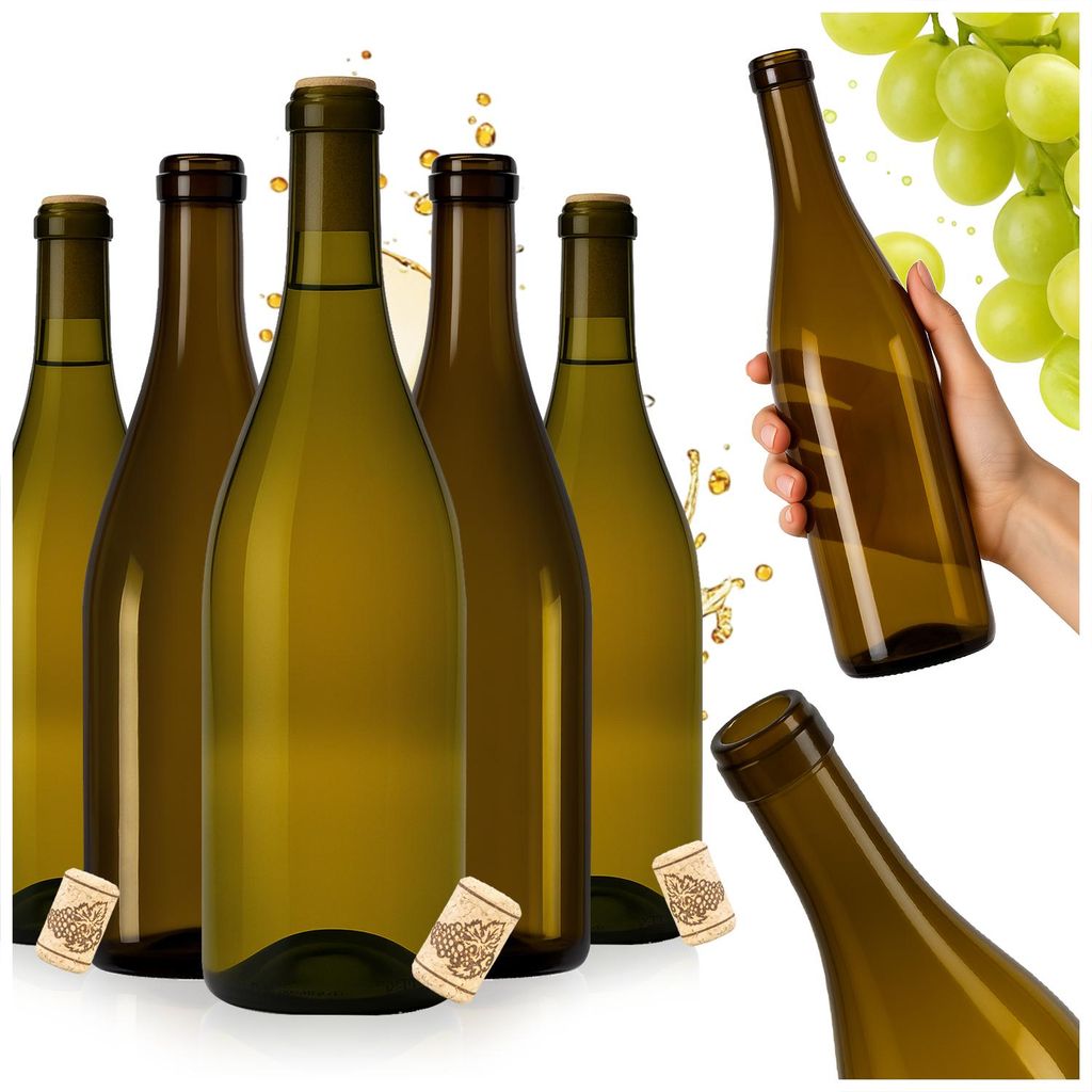SuperButelki - 15x Butelka szklana BURGUNDY 750 ml z Zdjęcie produktu 