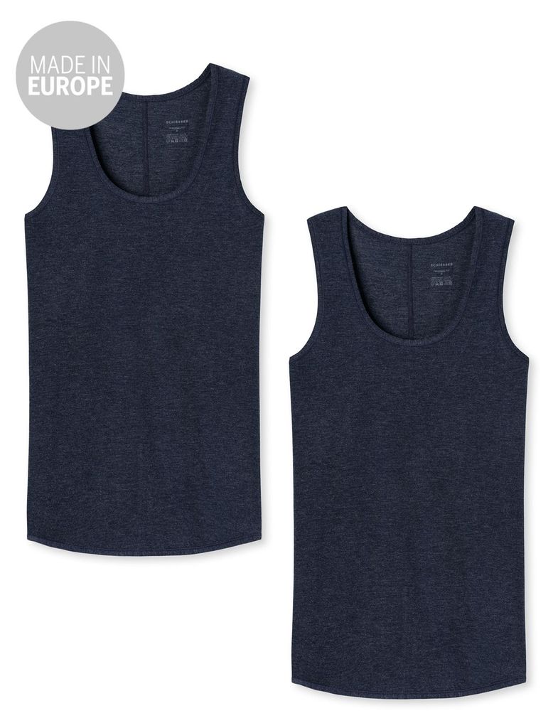 SCHIESSER 2er Pack Damen Tank Top - nachtblau - Größe 3XL