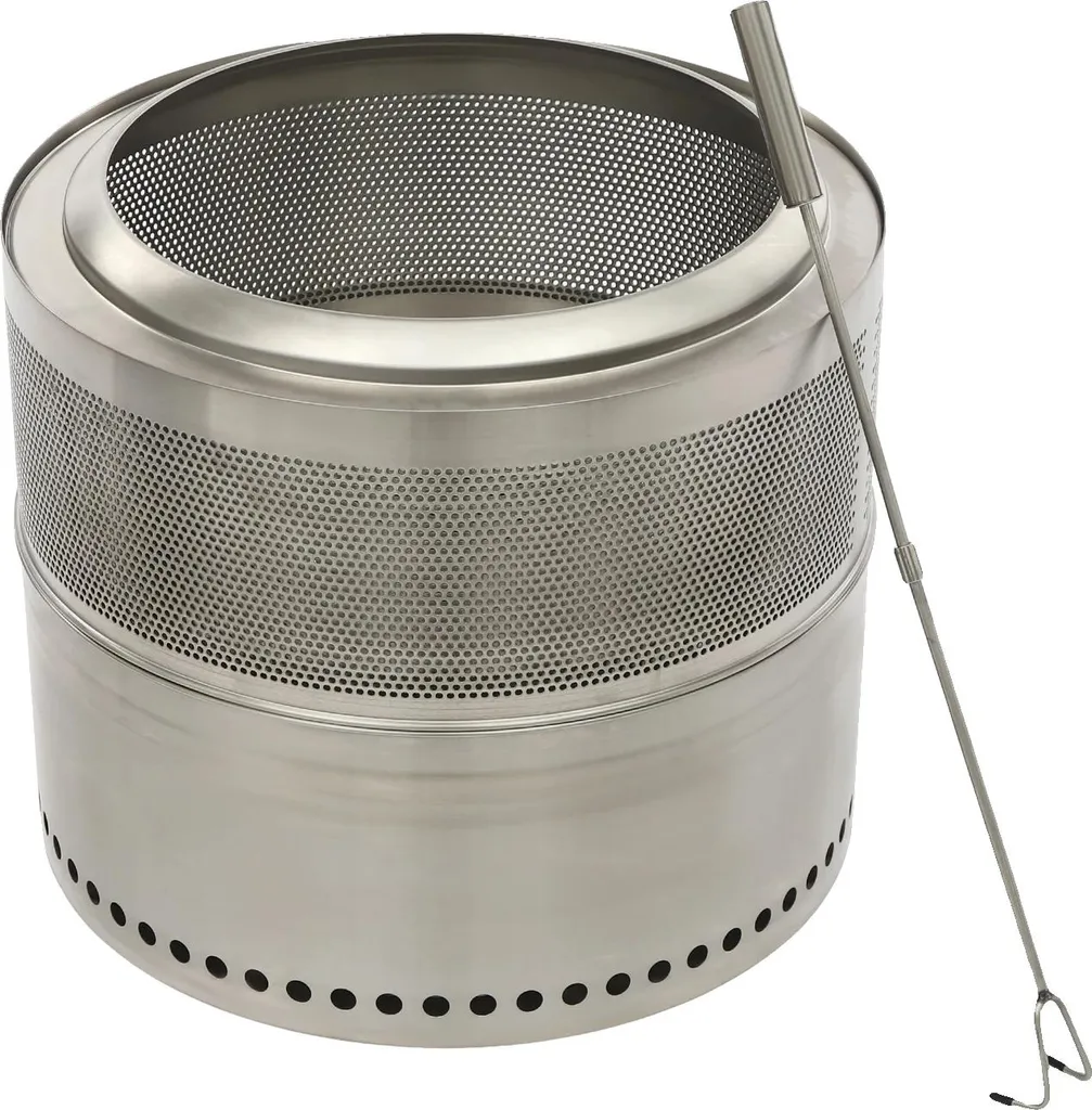 Fini la Fumée avec ce Foyer de Jardin Argenté Portable Haute Qualité