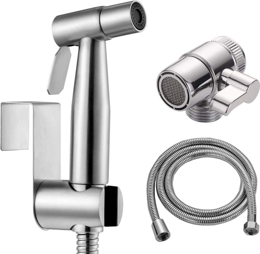 Handheld Bidet Toilettensprayer - Warmwasser-Bidet - Bidet-Zubehör - Duschaufsatz - Edelstahl - Badezimmerwaschtisch-Toilette