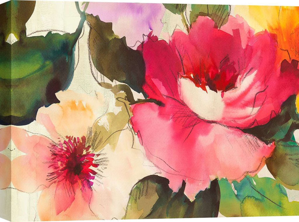 Leinwandbild, moderne Blumen - Kelly Parr, Duet - 100x70 cm