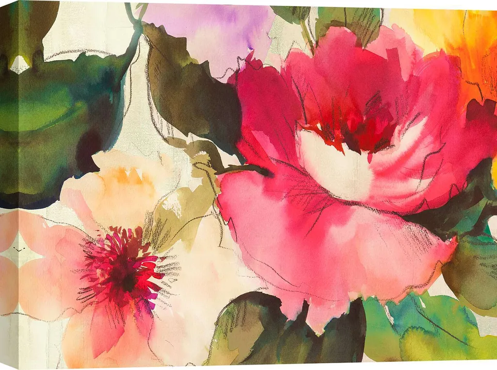 Toile murale fleurs Kelly Parr Duet 60x40 cm aux finitions de prestige