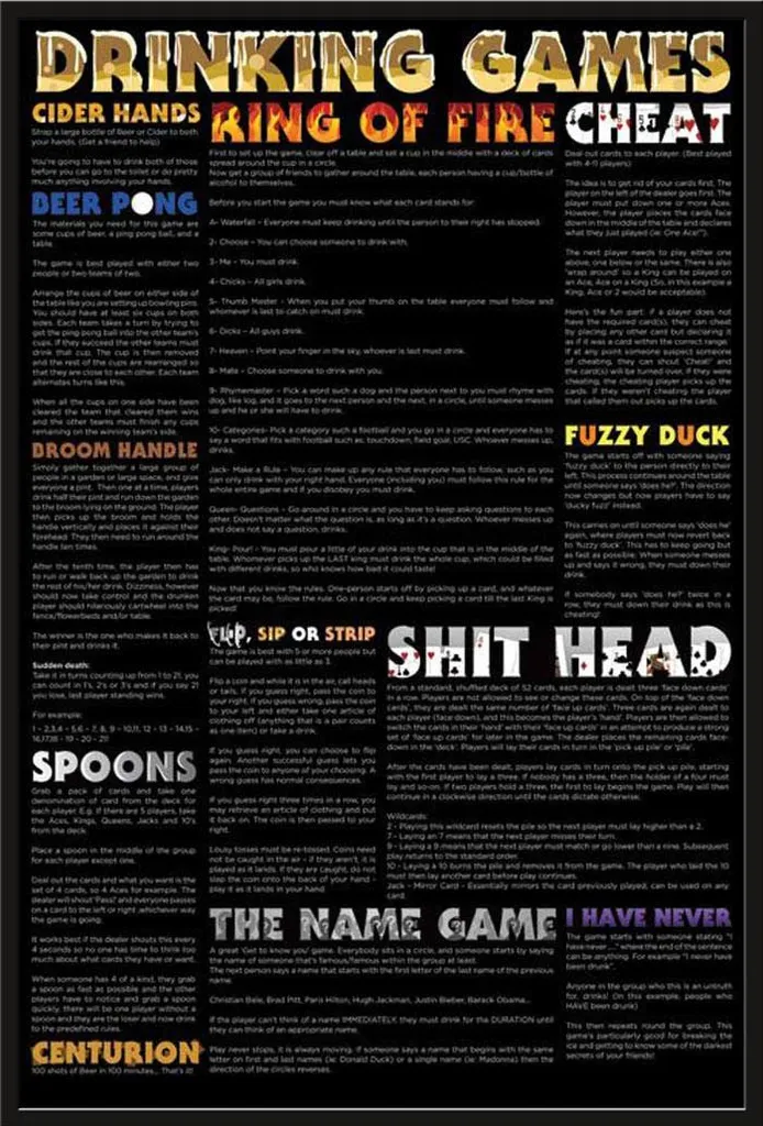 Affiche Jeux à boire 2012 Shinsuke® Maxi - Cadre Plastique Noir Acrylique