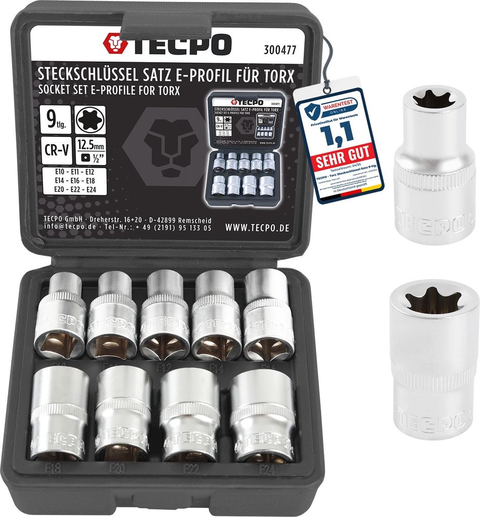 Steckschlüssel Satz E-Profil für Torx 9-tlg. Produktbild 