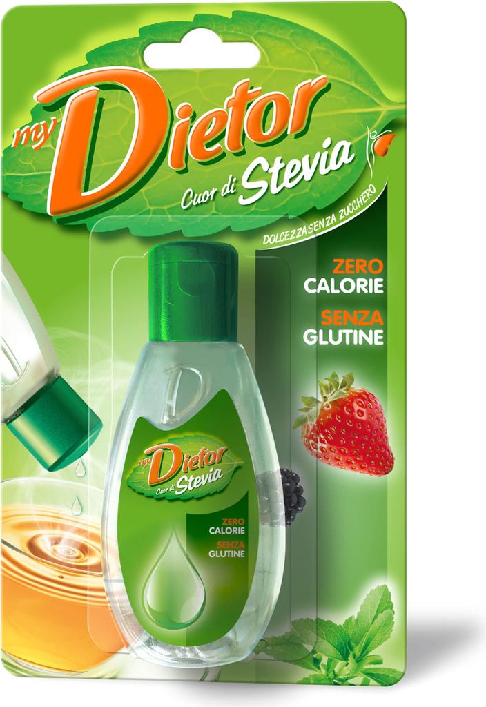 Dietor - MyDietor Herz di Stevia, natürlicher Süßstoff, flüssig, mit Stevia-Extrakt, 0 kcal, glutenfrei - Blister mit 50 ml