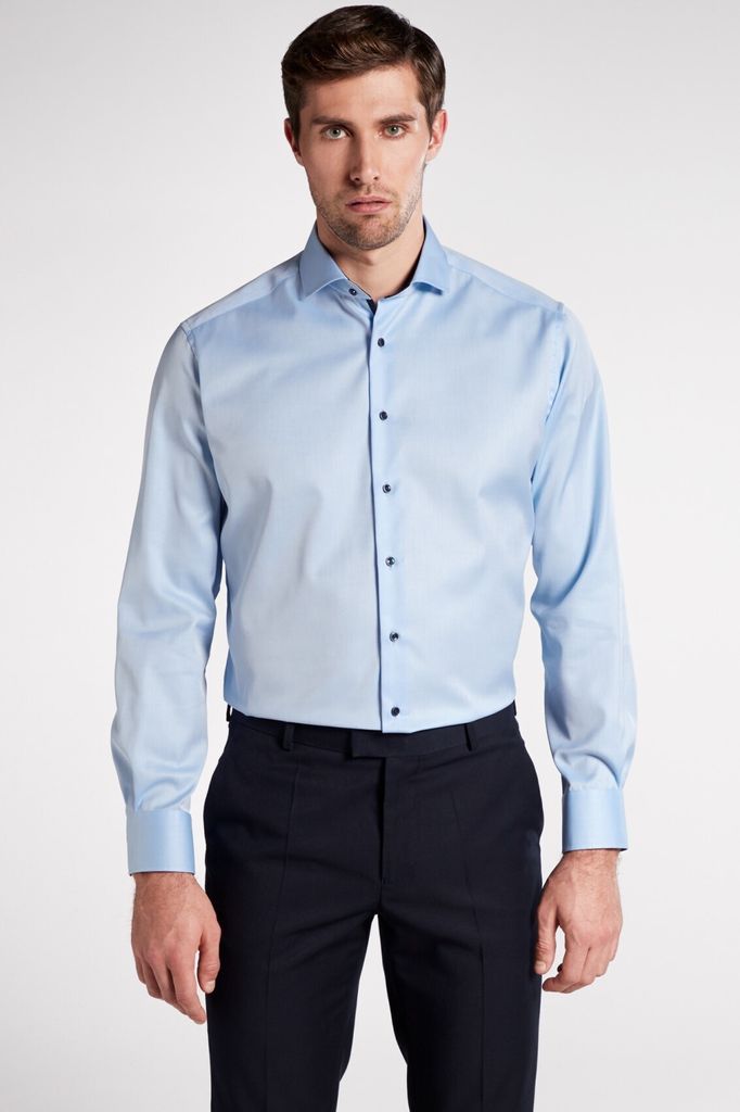 Eterna Hemd Twill Modern Fit 8819-10-X15V Gr. 48 blau