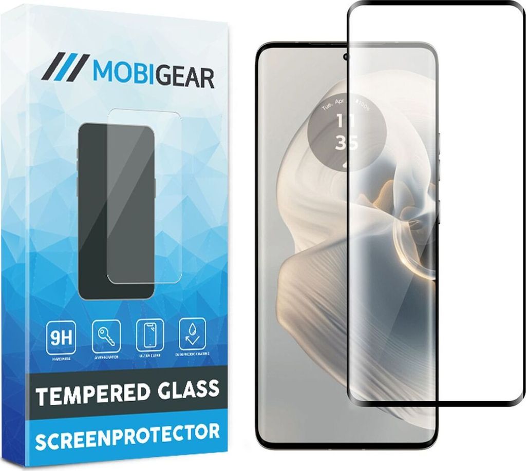 Product packaging and a screen protector for a smartphone.