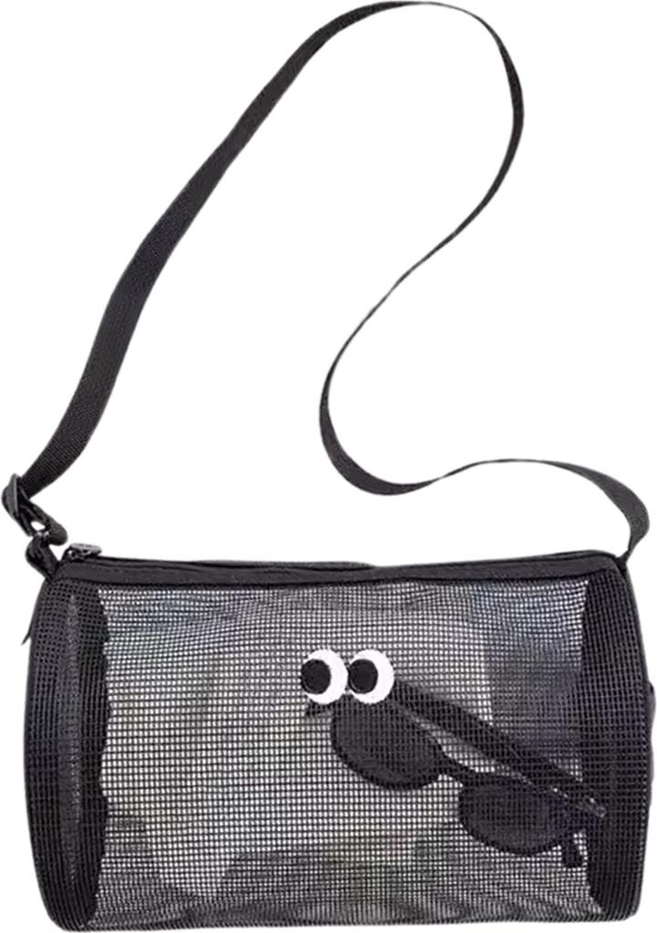 Aufbewahrungstasche aus Netzstoff, Kosmetik-Organizer mit verstellbarem Schultergurt, Reißverschluss, belüfteter, atmungsaktiver Make-up-Koffer, ...