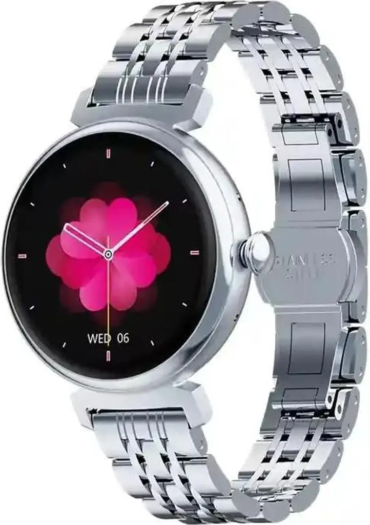 Montre intelligente GlamourTech Silver Lux AMOLED pour femme