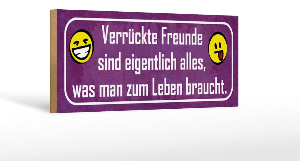 Holzschild Spruch 27x10cm verrückte Freunde sind alles was