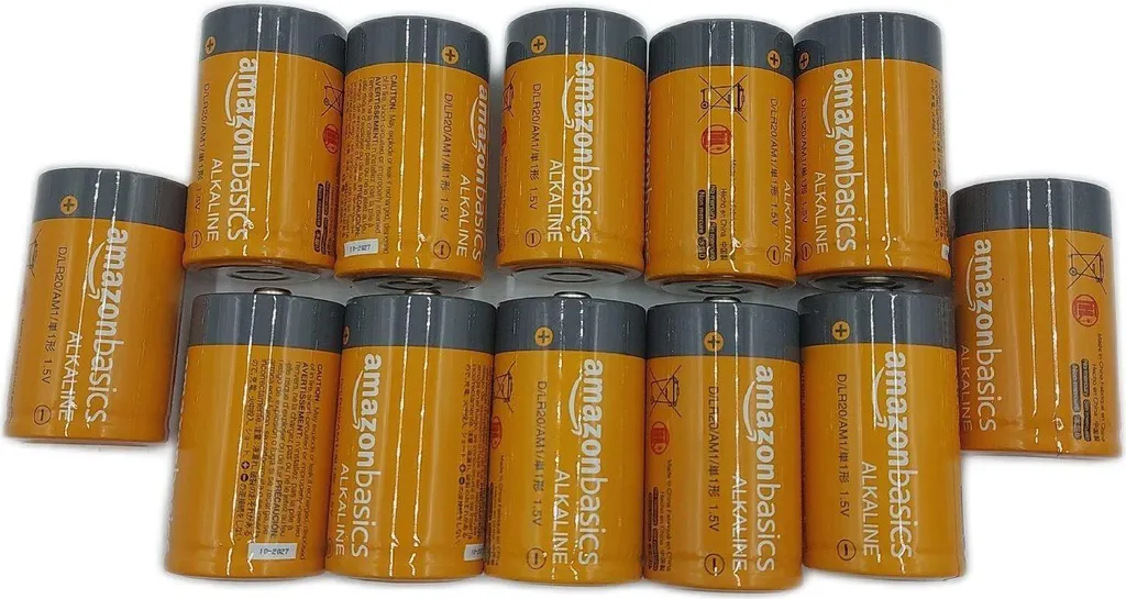 12 Piles D LR20 1,5V Haute Performance AmazonBasics Technologie Durable - 3