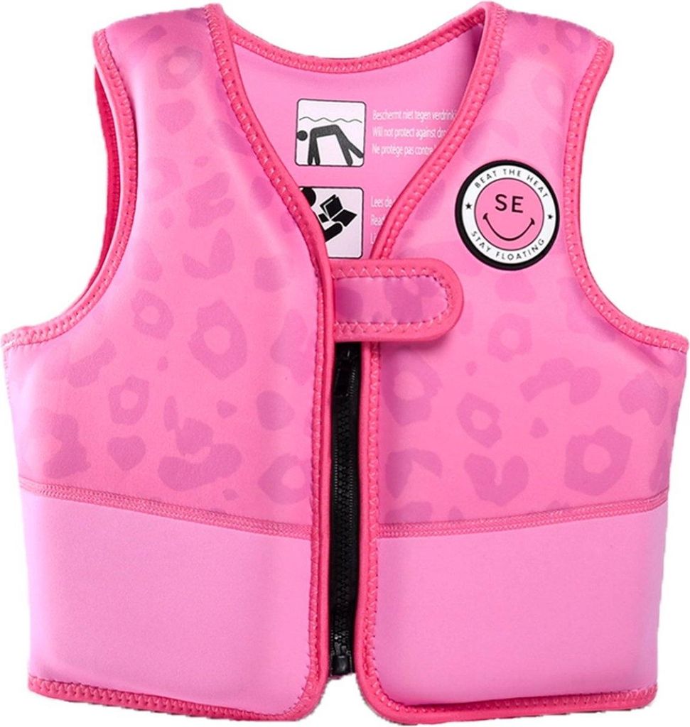 Swim Essentials Schwimmweste Neon Leopard Produktbild 