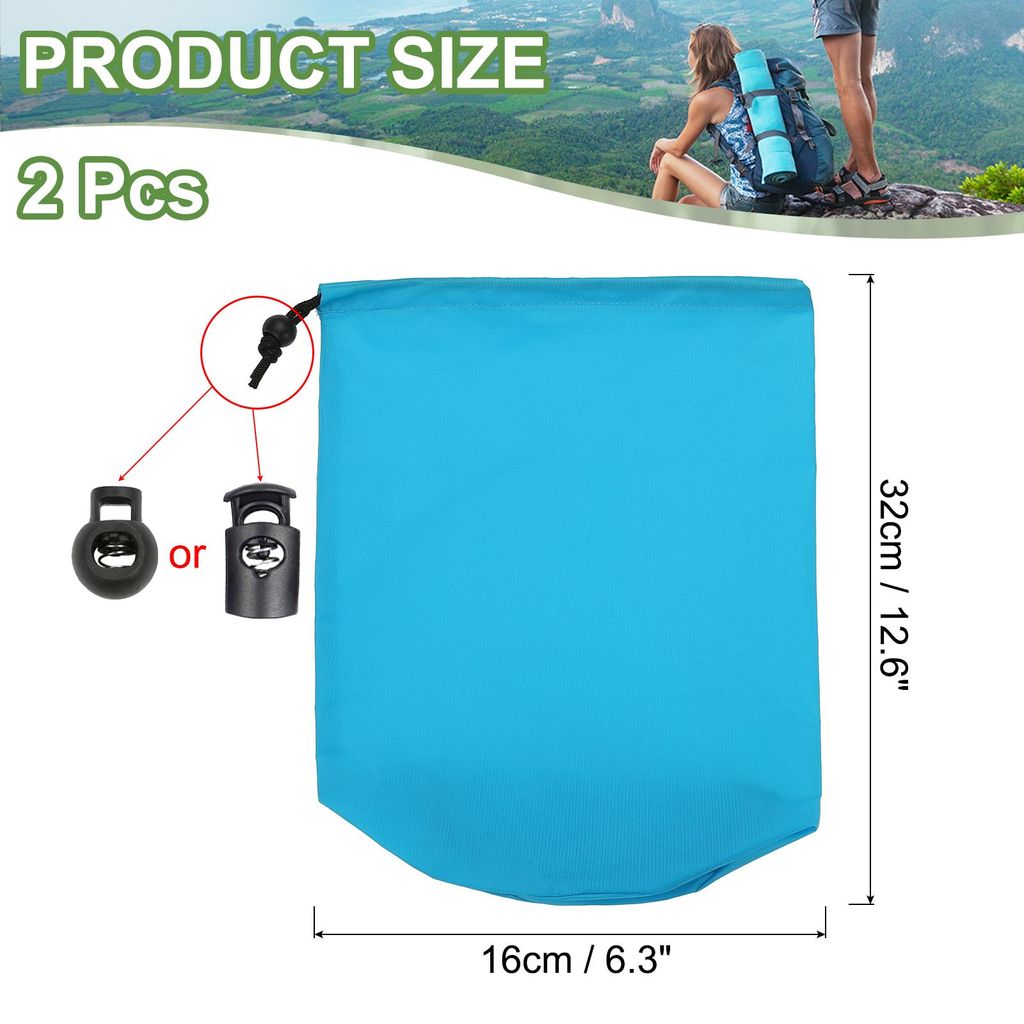 Kordelzugbeutel 2 Stš¹ck 16 x 32cm Stuff Sack, Wasserdichter Outdoor-Aufbewahrungssack Tragbarer Zugband-Staubschutzbeutel Leichter Schlafsack f...