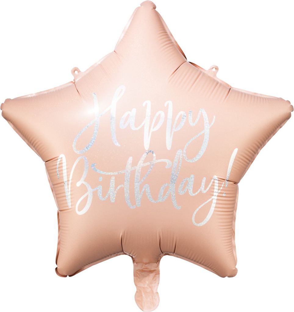 Palloncino in foil stella con scritta Happy Birthday 40cm Immagine del prodotto 