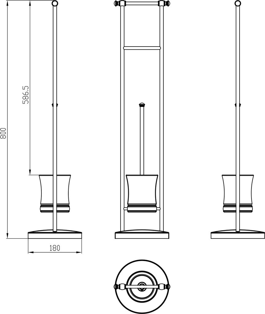 PaulGurkes Stand-WC-Bürste mit Toilettenpapierhalter Retro Nostalgie