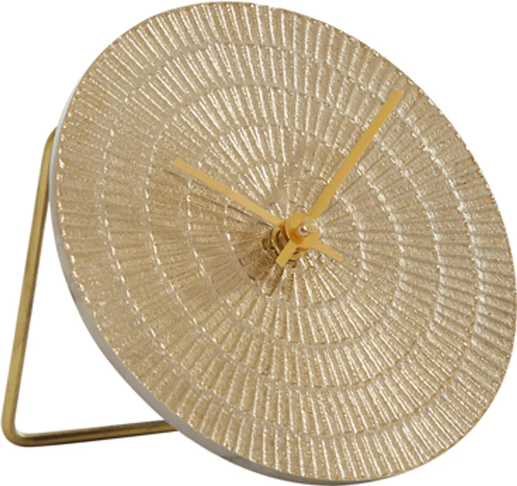 Petite Horloge de Table BOJANO or clair 15,5 cm - Pendulette de Pose