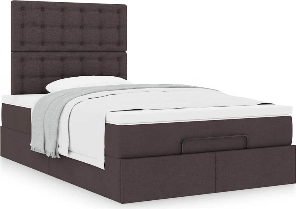 Möbel Ottoman-Bett mit Matratze Dunkelbraun 120x190 cm Stoff - Klassische Betten 3313309