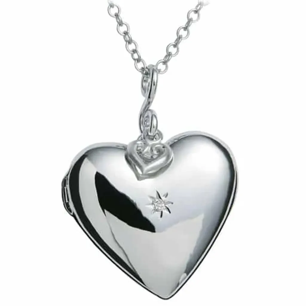 Pendentif Cœur Argent Hot Diamonds DP132 Collier Femme avec Diamant