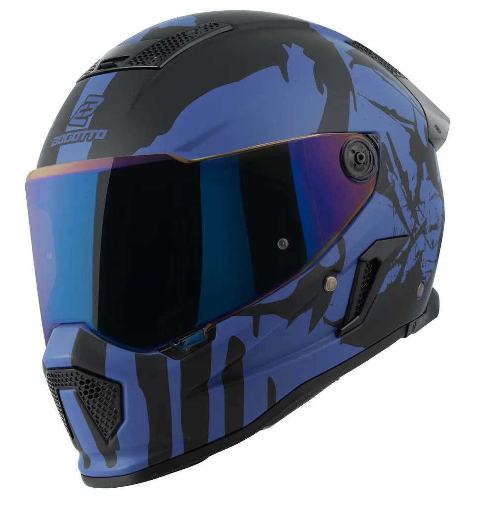 Casque de Moto Homologué Bogotto Rapto Demon Taille S pour le Quotidien