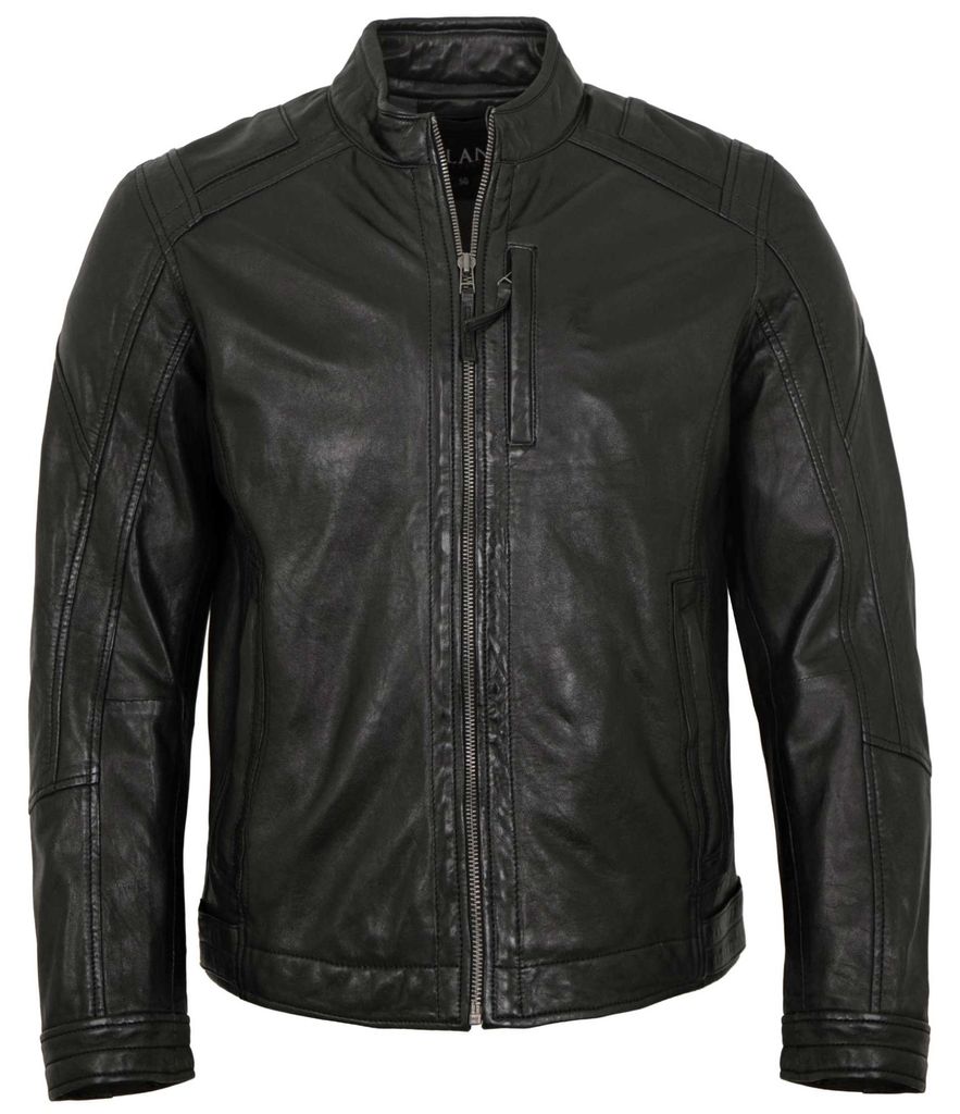 Jilani - Herren Lederjacke Lammnappa schwarz : 56