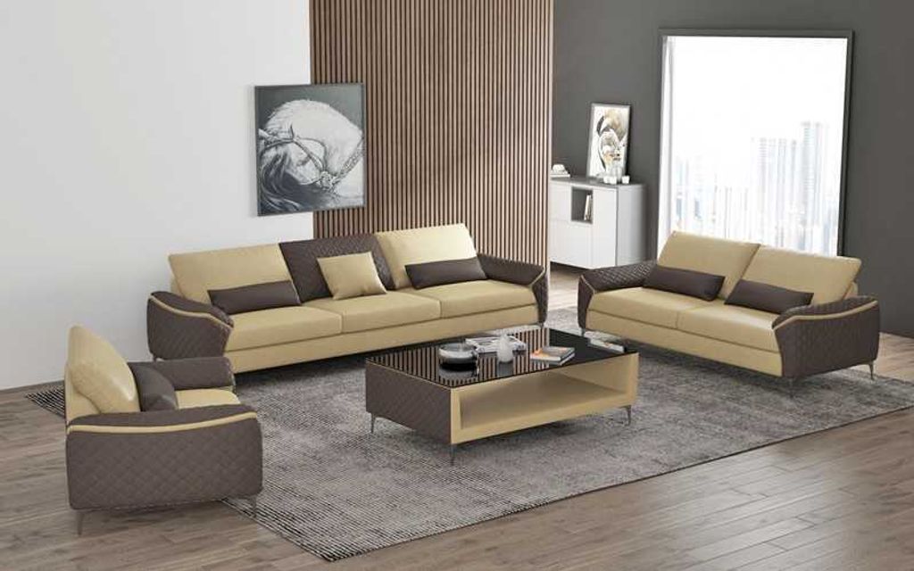 Sofagarnitur 321 Sofas Sitzer Weiß Wohnzimmer