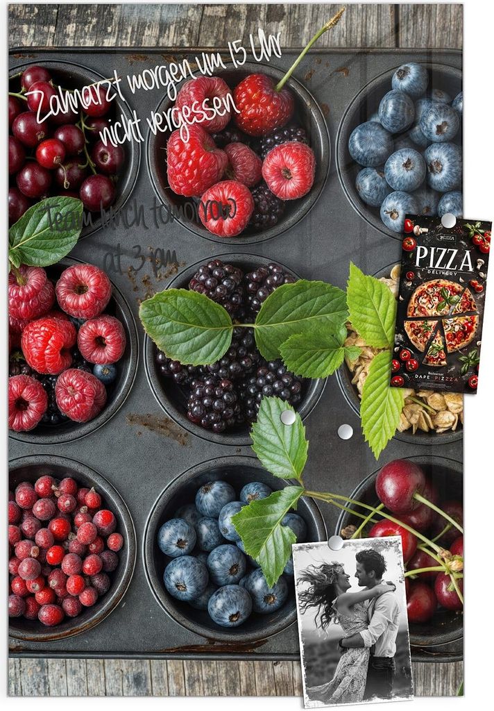 Magnettafel 40x60cm Pinnwand Whiteboard beschreibbar - Bunte Beeren