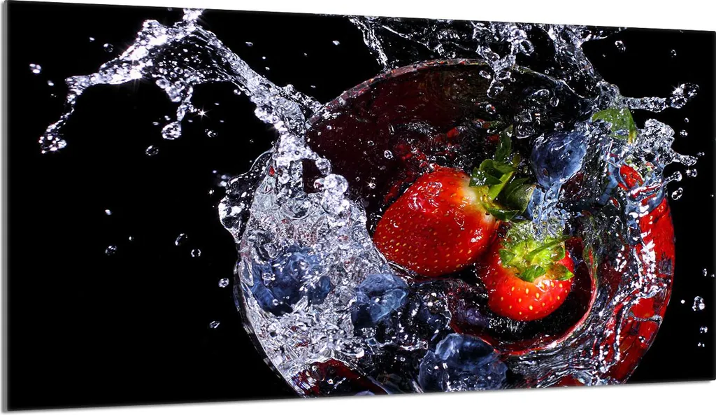 Protezione Piano Induzione 90x52 Vetro Temperato Fragole Nero | Pro