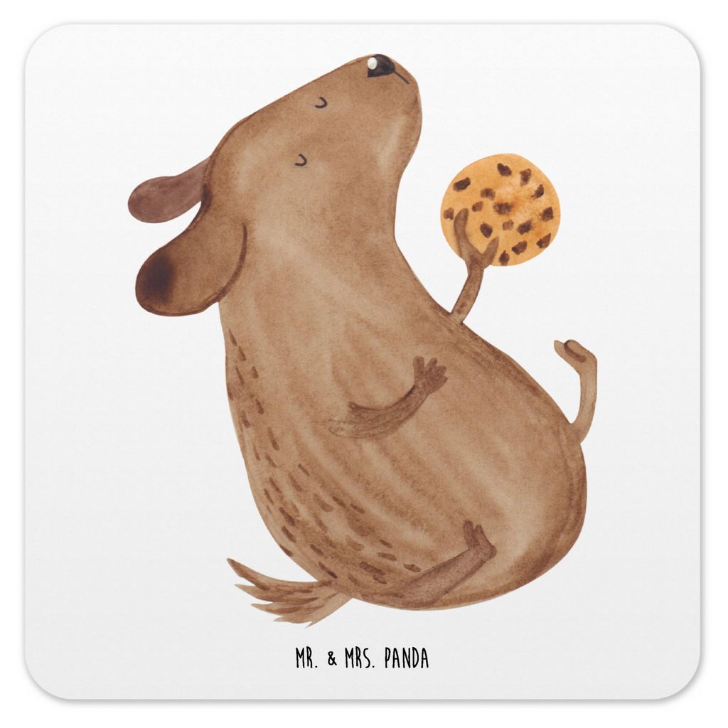 Mr. & Mrs. Panda Untersetzer für Gläser Hund Keks 6er Set - Weiß - Geschenk, Sprüche, Glas-Untersetzer, Tischuntersetzer, Coaster, Tassenunters...