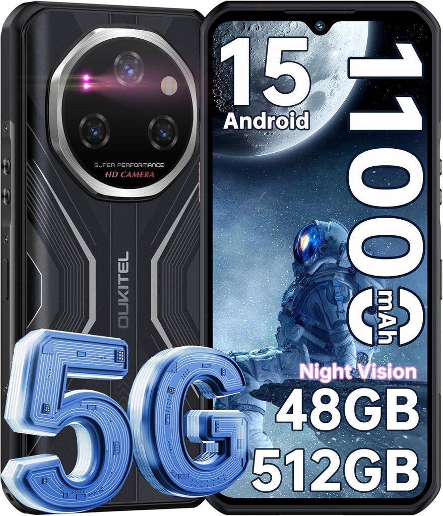OUKITEL WP55 Pro Outdoor Handy 5G - 48GB+512GB - 6.6" 120Hz Produktbild 