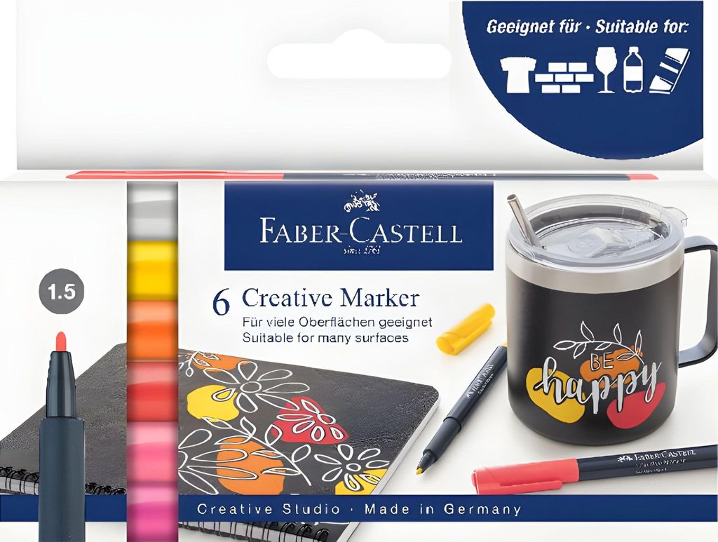 Faber-Castell 160705 - Creative Marker Set, 6 Permanent Produktbild 