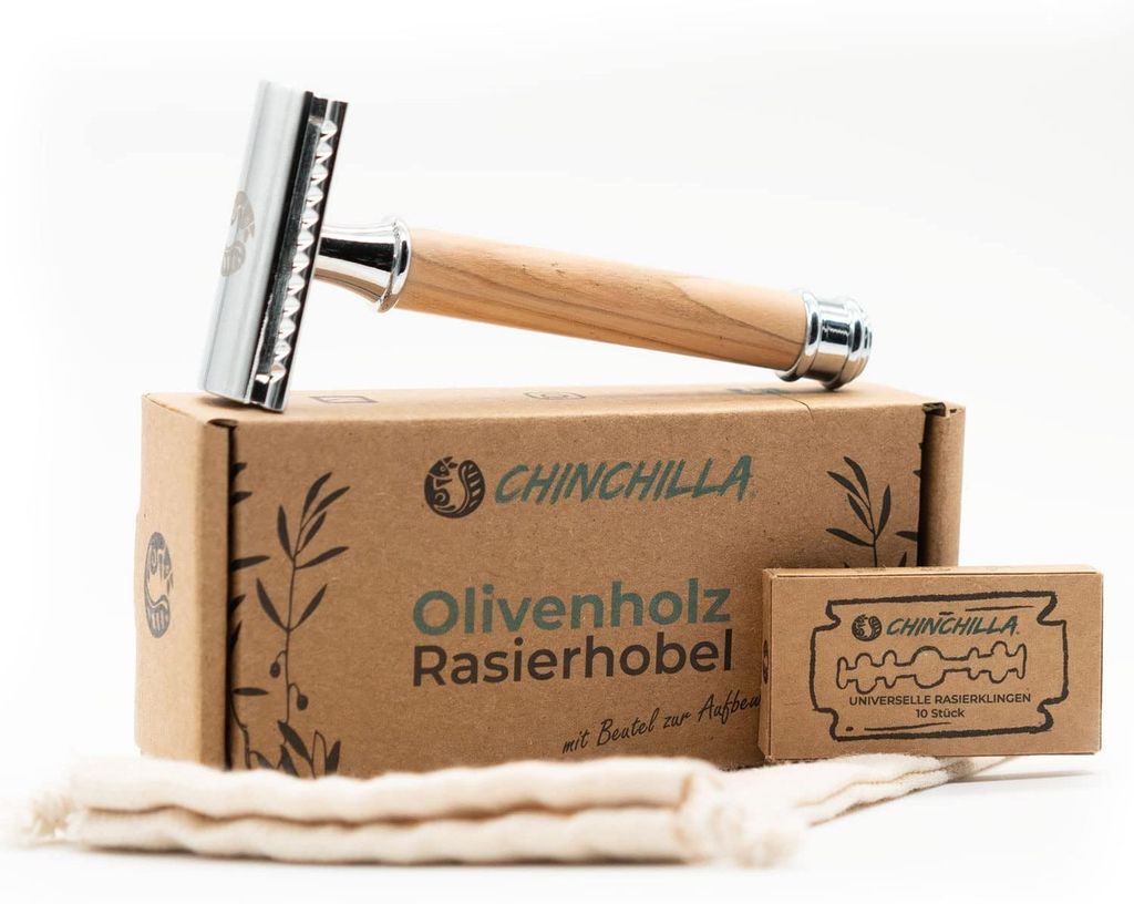 Chinchilla Rasierhobel, Holz & Metall, Zero Waste Rasierer, Produktbild 