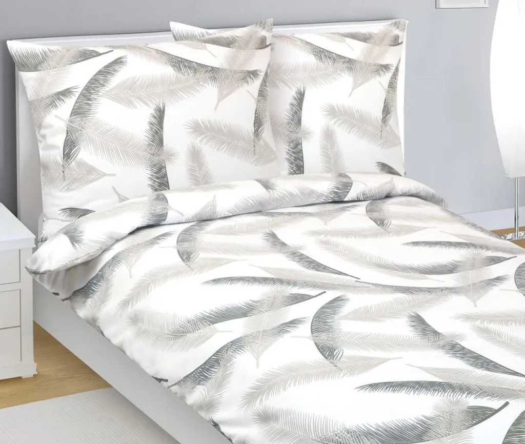 Biancheria da letto in flanella - Grigio, bianco - 140x200, 70x90