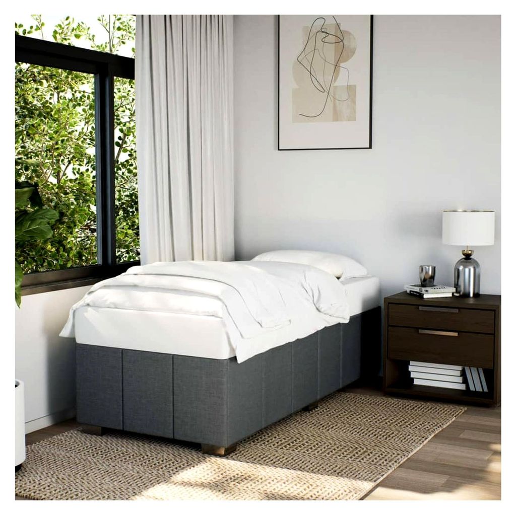 Bettgestell Dunkelgrau 90x190 cm ohne Matratze