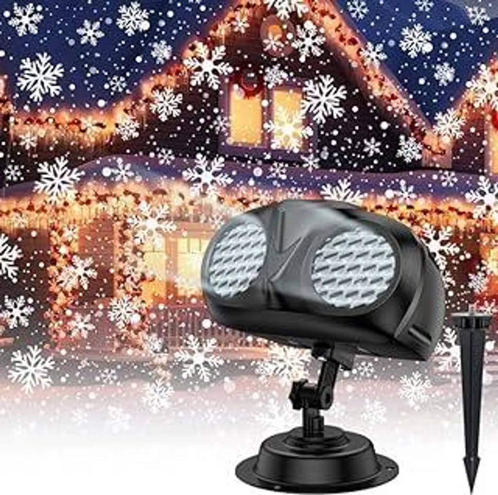 Proiettore di fiocchi di neve, lampada a proiezione LED con telecomando per esterni e interni, proiettore natalizio, luci di neve per Natale, Capodanno, feste e ricorrenze