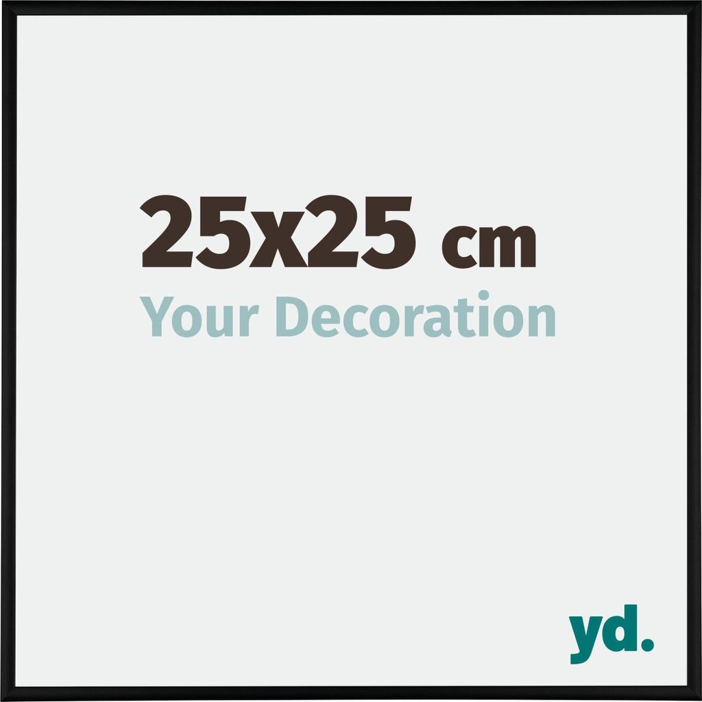 Bilderrahmen, 25x25 cm, Schwarz Matt, Aluminium, Kent