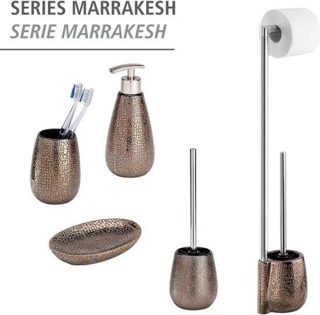 Keramisches WC-Set - brauner WC-Accessoire - Keramik WC-Bürste Halter - 15 x 72 x 105 cm - Badkamer Accessoire