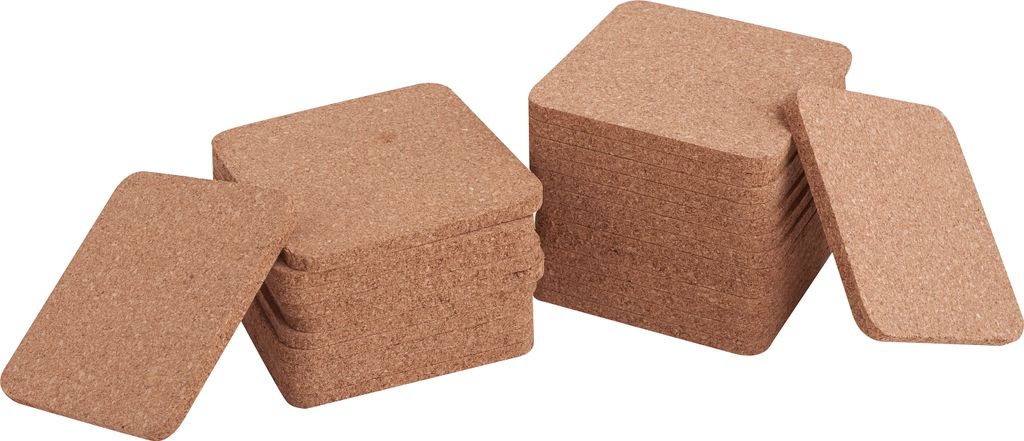 VBS XXL Korkuntersetzer 25 Stk 9x9 cm 5.7 mm Dicke für DIY und Bastelprojekte