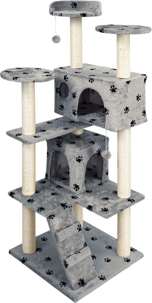 Hundehalsband Aus Leder Mit Pfoten-Motiv - Schwarz, Gefüttert Mit Velours, 50 Cm Länge & 40 Mm Breite