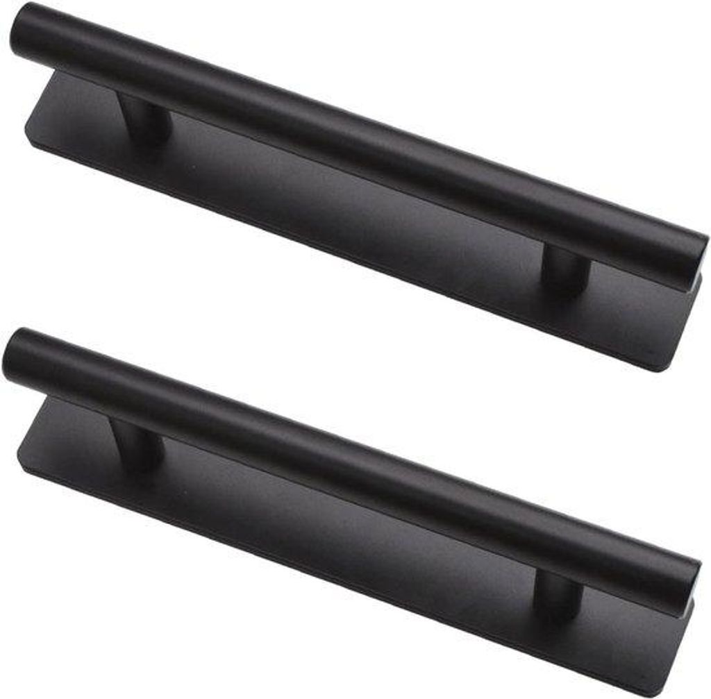 Schwarze Aluminium Türgriffe, 2-teilig, für Schiebetüren und Schubladen, einfach montierbar