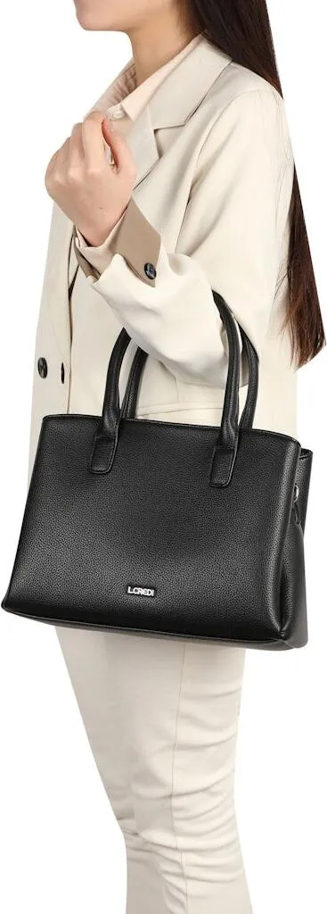 L.CREDI sac à main noir Polly, élégant sac à épaule bandoulière chic - 7