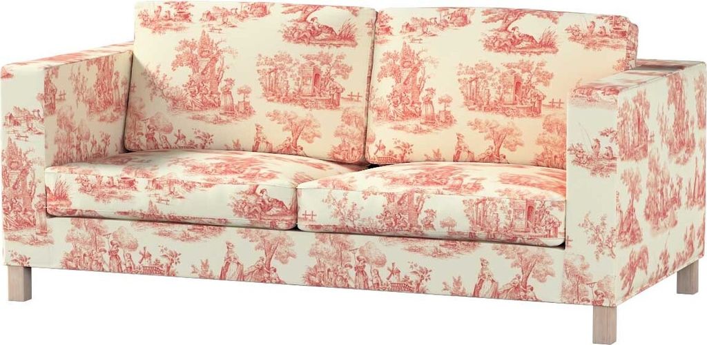 Dekoria Bezug für Karlanda Schlafsofa, kurz, creme- rot, Produktbild 