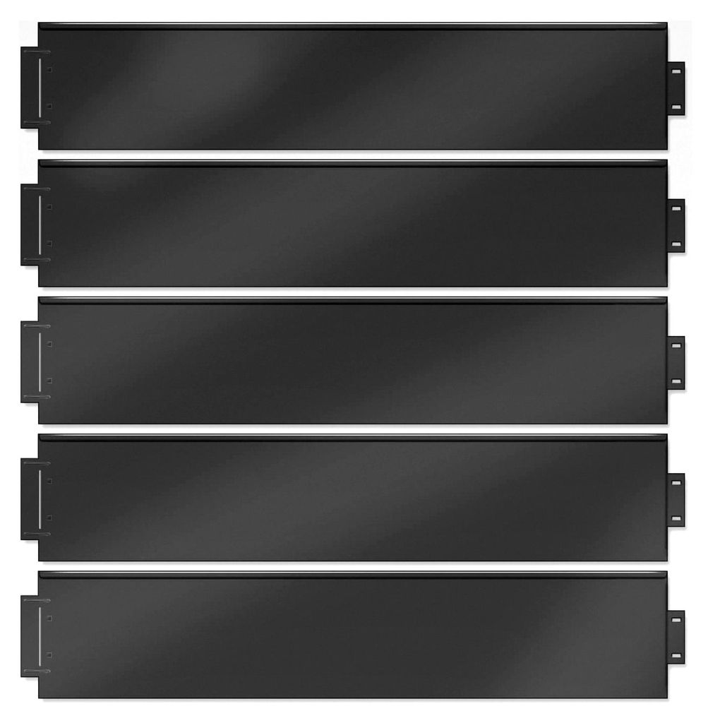 Verzinkte Metall Beetumrandung Mähkante Palisade 100x15/18cm (Schwarz, Länge 5m - Höhe 15cm)