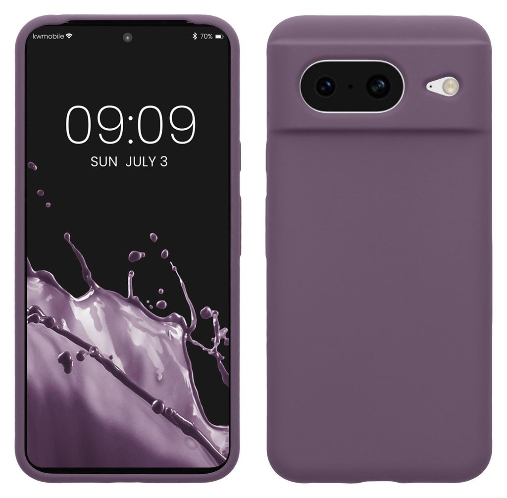 kwmobile Handyhülle für Google Pixel 8 Hülle, für Pixel 8 Case - Hülle Silikon - kabelloses Laden - Helle Iris