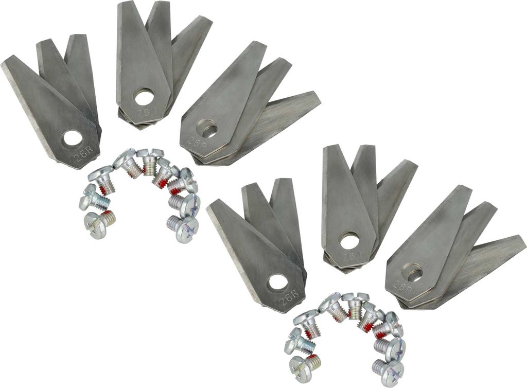 vhbw 18x Ersatz-Messer kompatibel mit Bosch Indego 1000 Connect, 1300, 1200, 1000, 1200 Connect, 1100 Connect Rasenmäher - Ersatzklinge Silber, Stahl