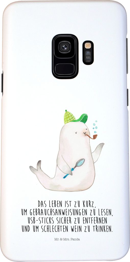 Mr. & Mrs. Panda Samsung Galaxy S9 Handyhülle Robbe Sherlock - Weiß - Geschenk, Lustige Sprüche, Handy Case, Cover, Handycover, Hülle
