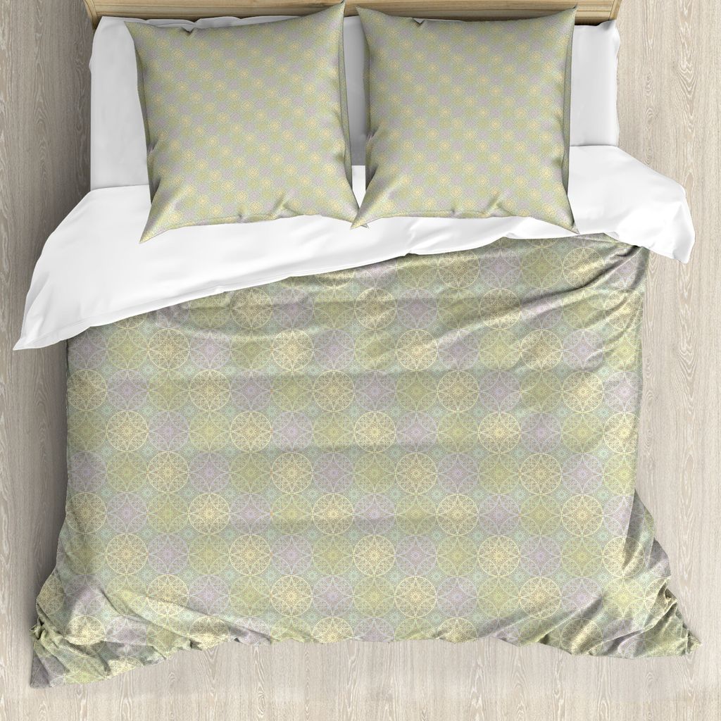 ABAKUHAUS Pastell Bettbezug Set für Einzelbetten, Mandala-Art-Free Spirit, Milbensicher Allergiker geeignet mit Kissenbezug, 200 cm x 200 cm - 80 ...
